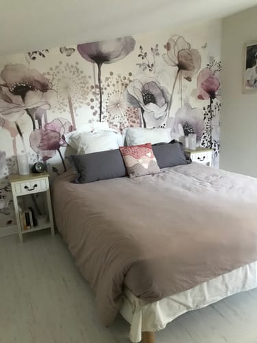 Customer photo review of Papier peint panoramique fleur parme