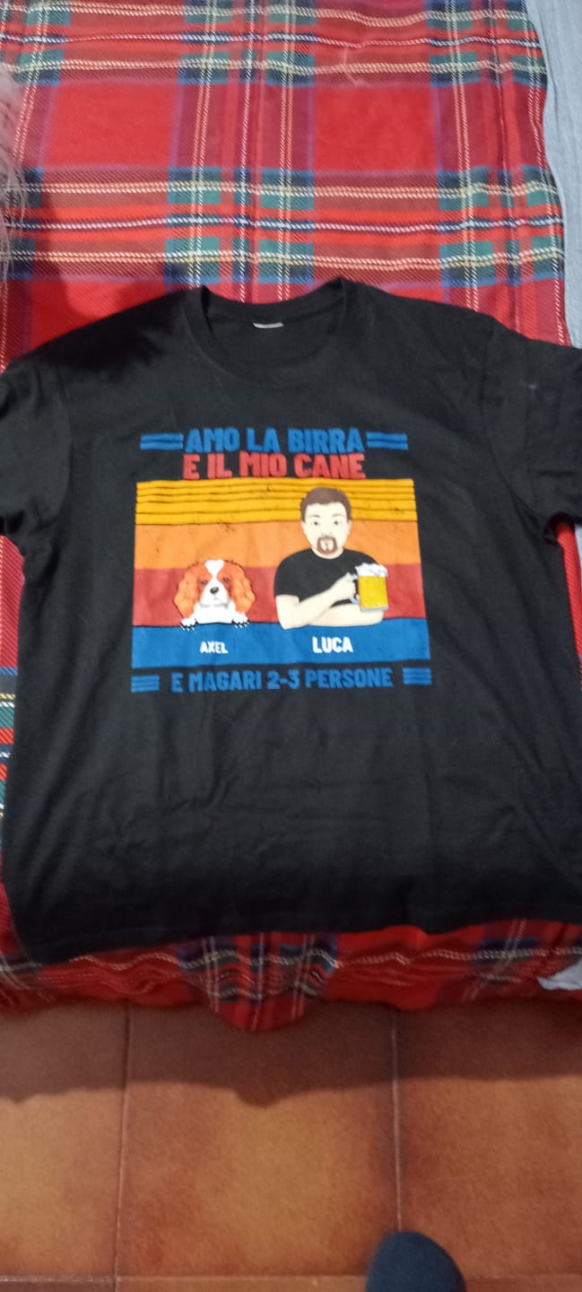 Customer photo review of Amo la birra e i miei animali da compagnia - Maglietta personalizzata