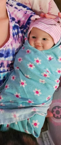 Customer photo review of Silicone Baby Doll Full Body Reborn Preemie 13" 2.1lbs Platinum Silicone Dolls Realistic Real Lifelike Weighted Babies Ecoflex Bathtub Baby
