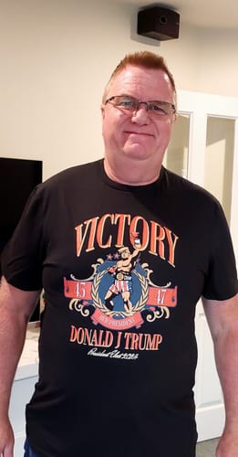 Customer photo review of Victory Trump Black T-Shirt