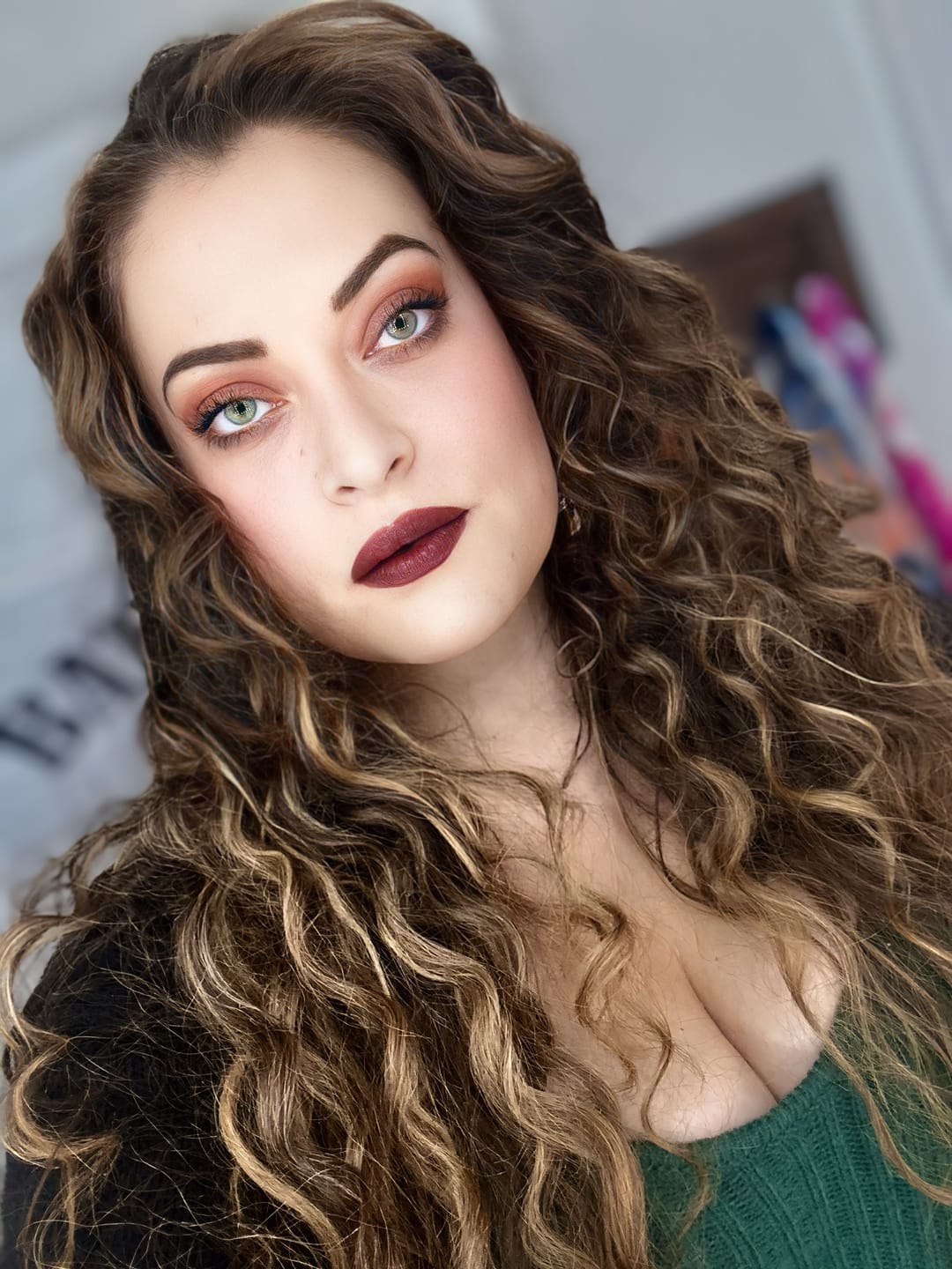 Customer photo review of New 3-Tone Green Prescription Colored Contact Lenses