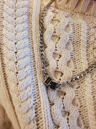 Customer photo review of Personalized Premium Lucas Necklace | Engrave Your Loved Ones' Names - Silver