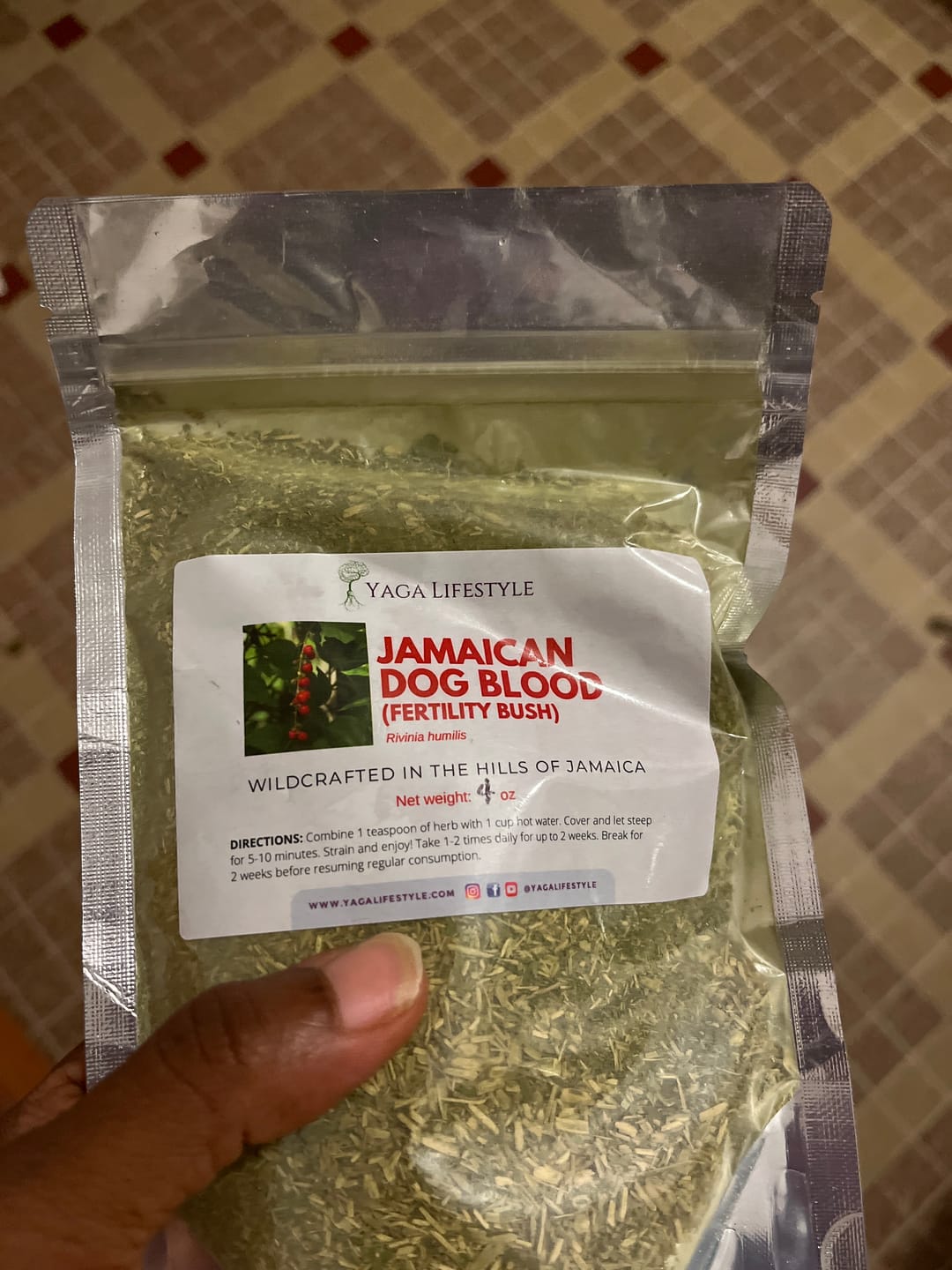 Customer photo review of Jamaican Dog Blood Bush | Fertility Herb | Rivinia Humilis
