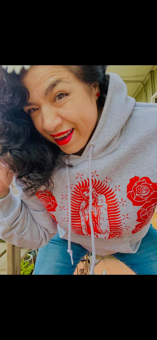 Customer photo review of Unisex Gray Guadalupana Hoodie