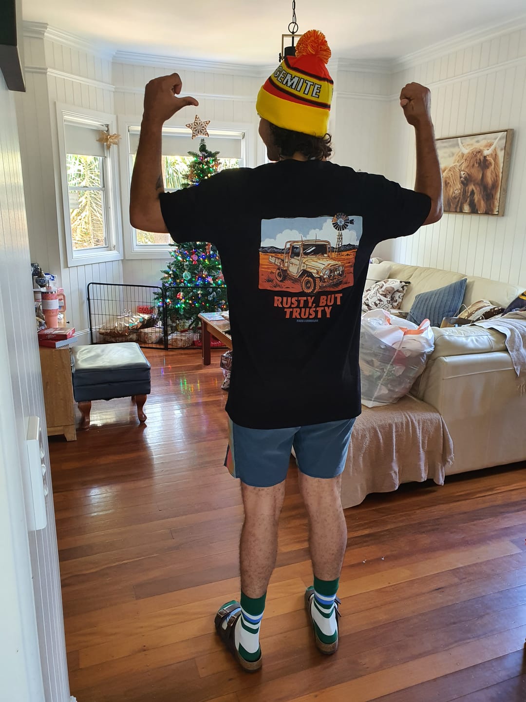 Customer photo review of Rusty But Trusty Tee Black