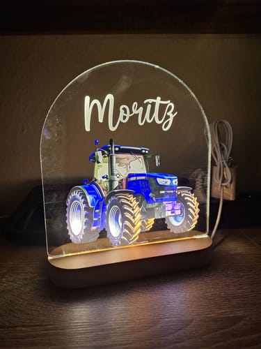 Customer photo review of Traktor Nachtlicht mit eigenem Namen