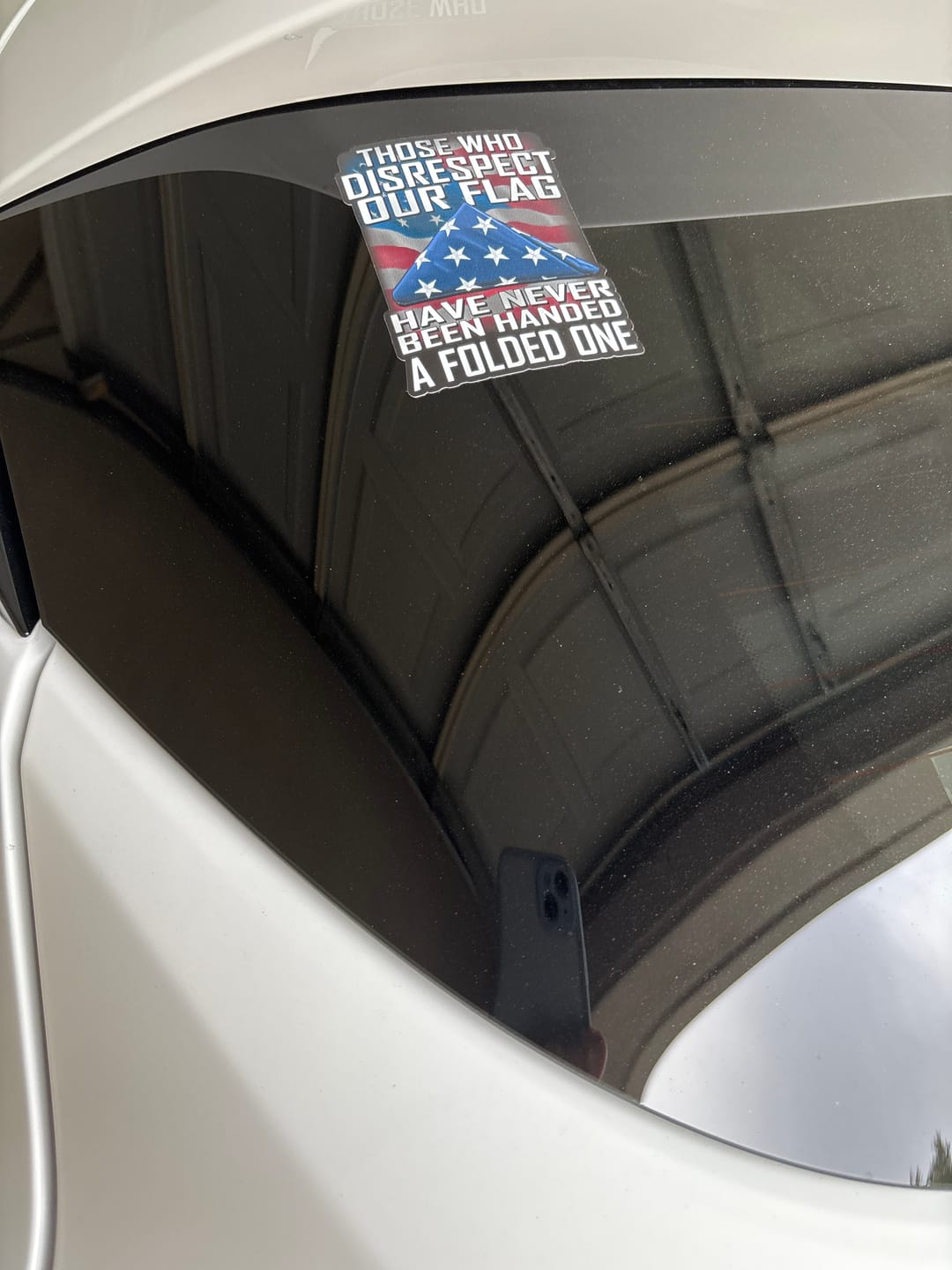 Customer photo review of Those Who Disrespect Our Flag Have Never Been Handed A Folded One Decal