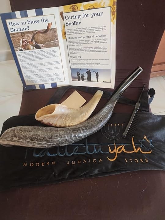 Customer photo review of Half Polished Kudu Shofar Plus Ram Horn, Guide & Brush