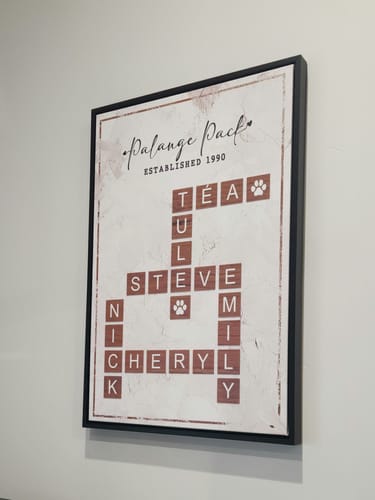 Customer photo review of Scrabble Family Names Sign