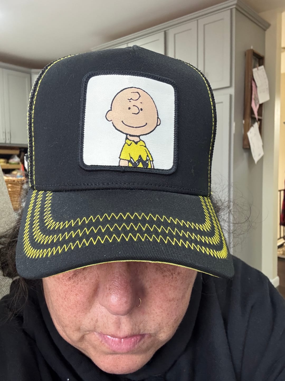 Customer photo review of OVERLORD X Peanuts: Charlie Brown Trucker Cap