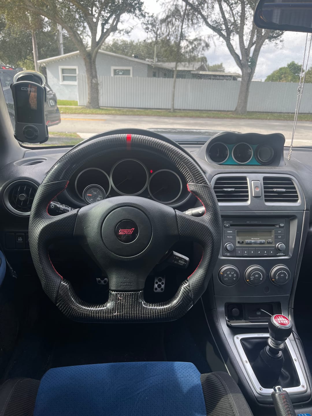 Customer photo review of 2005-07 Subaru WRX STI Carbon Fiber Steering Wheel