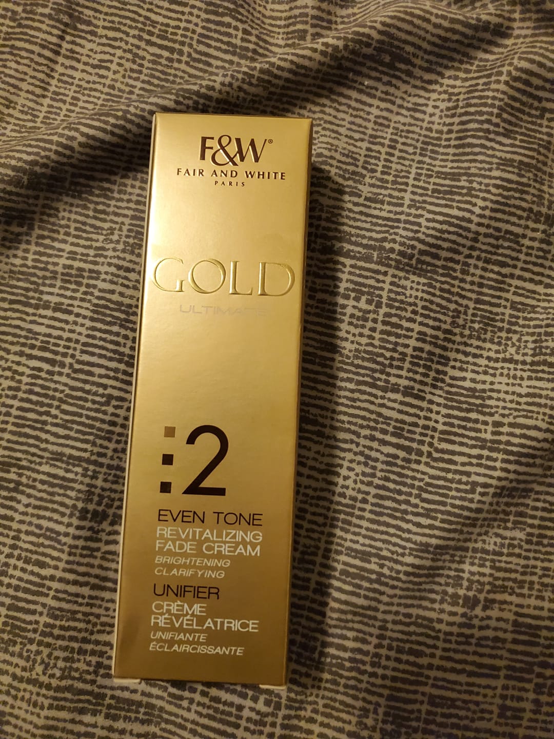 Customer photo review of Fair And White 2: Gold Revitalizing Fade Cream 50ml / 1.7fl.oz