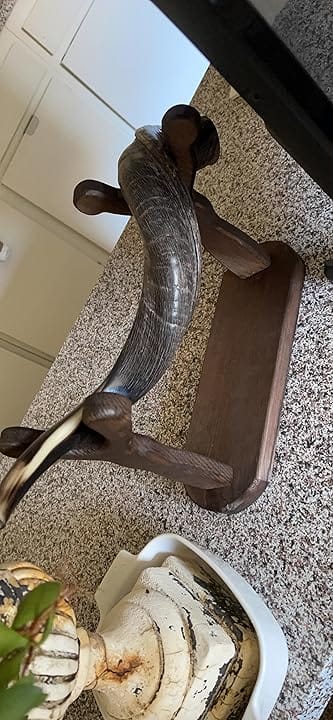 Customer photo review of Wood Stand For Kudu Shofar