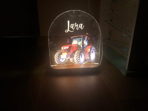 Customer photo review of Traktor Nachtlicht mit eigenem Namen