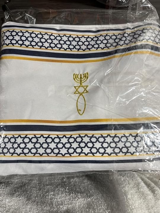 Customer photo review of 10 Colors - HalleluYAH Messianic Tallit Prayer Shawl 72"x 22" with Bag For Men & Women