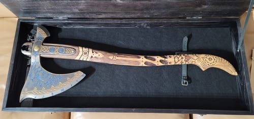 Customer photo review of Hand-forged Real Leviathan axe with hardened blade