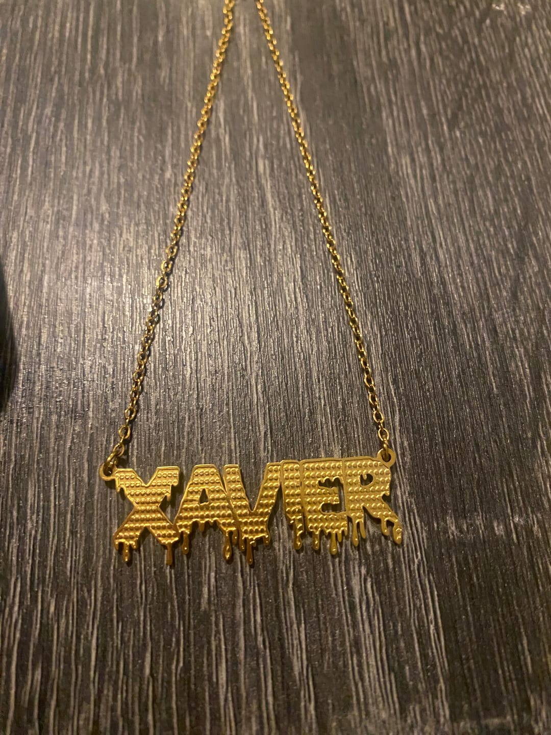 Customer photo review of Drippy Name Necklace w/ Cuban Chain
