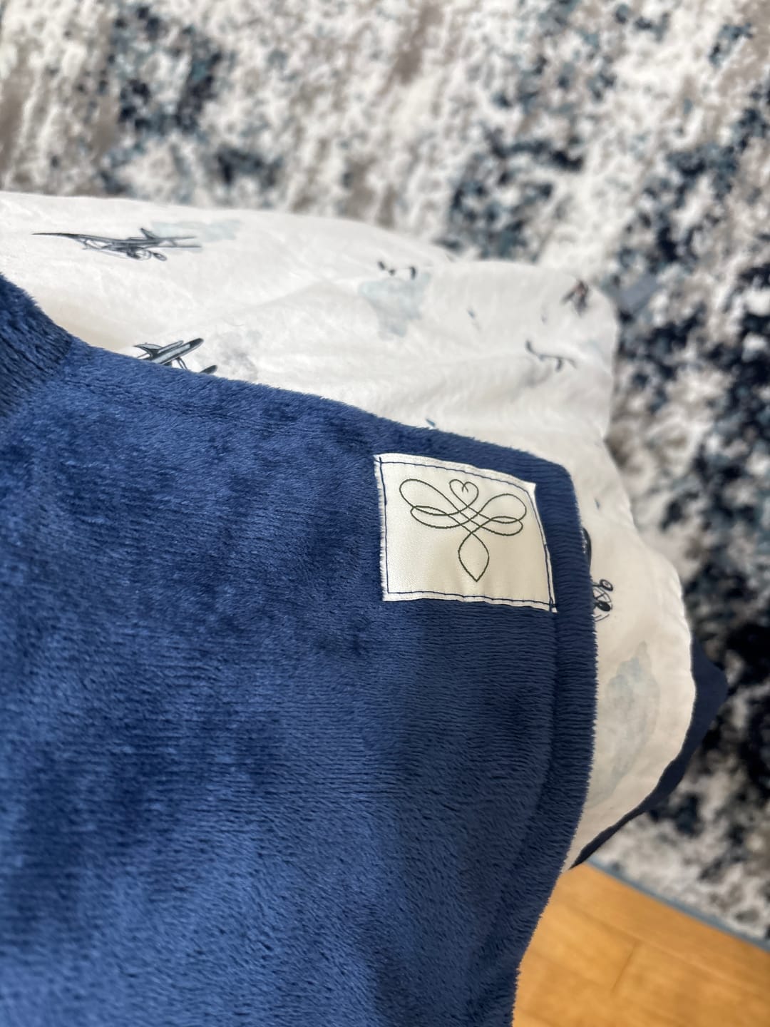 Customer photo review of BiggerBee Throw Blanket ~ Navy