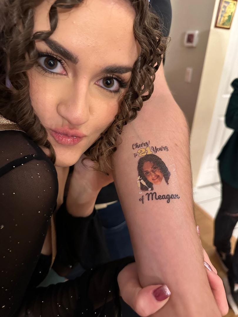 Customer photo review of Cheers to Years! - Temporary Tattoo