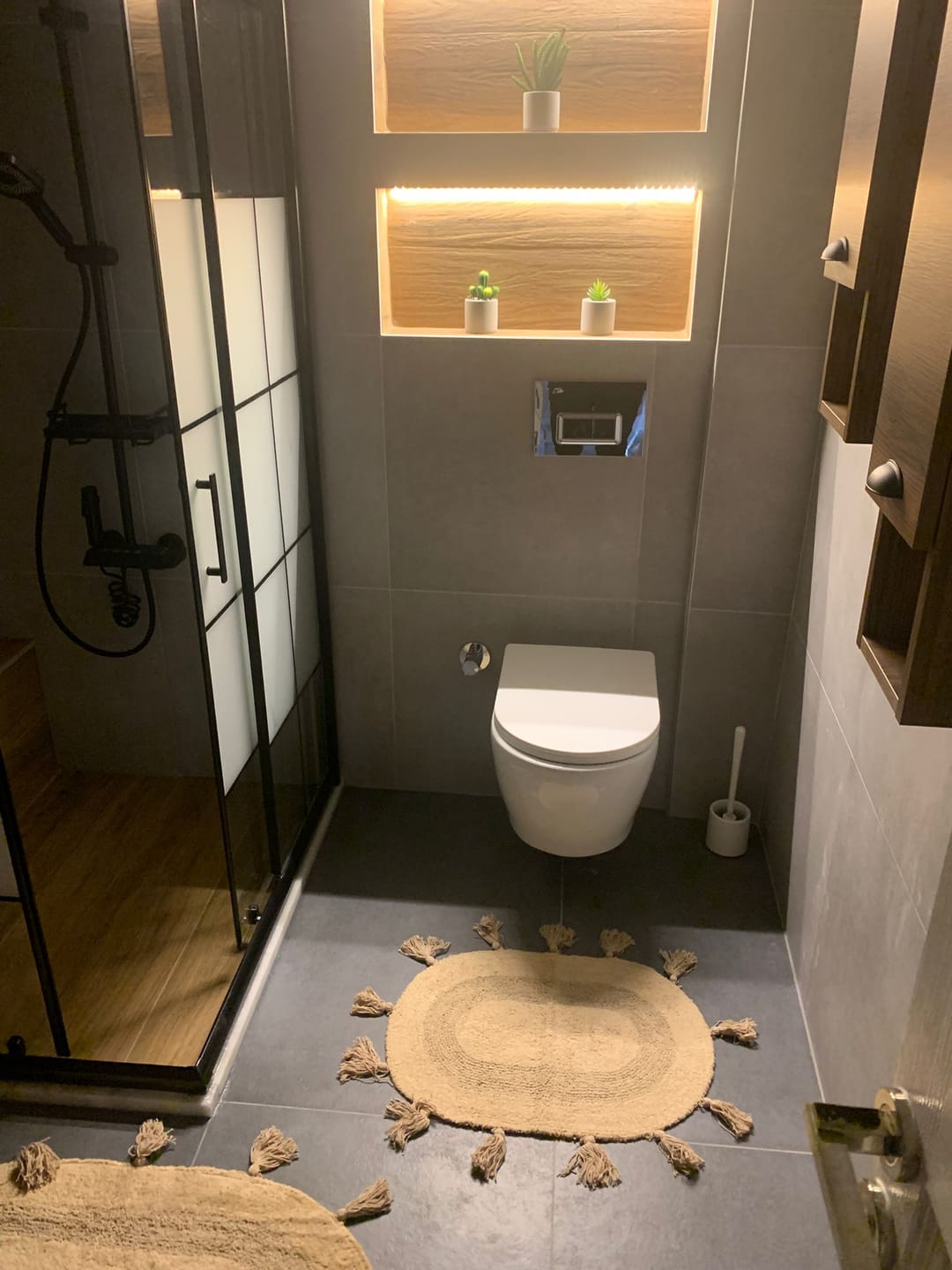 Customer photo review of Hana 2’li Takım Banyo Paspası %100 Pamuk 40x60 + 60x90 Gri