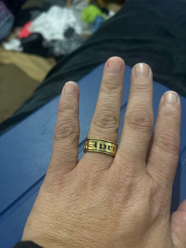 Customer photo review of 8mm Kamea Heirloom Personalized Ring