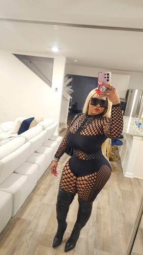 Customer photo review of Like A Shadow Seamless Netted Long Sleeve Jumpsuit