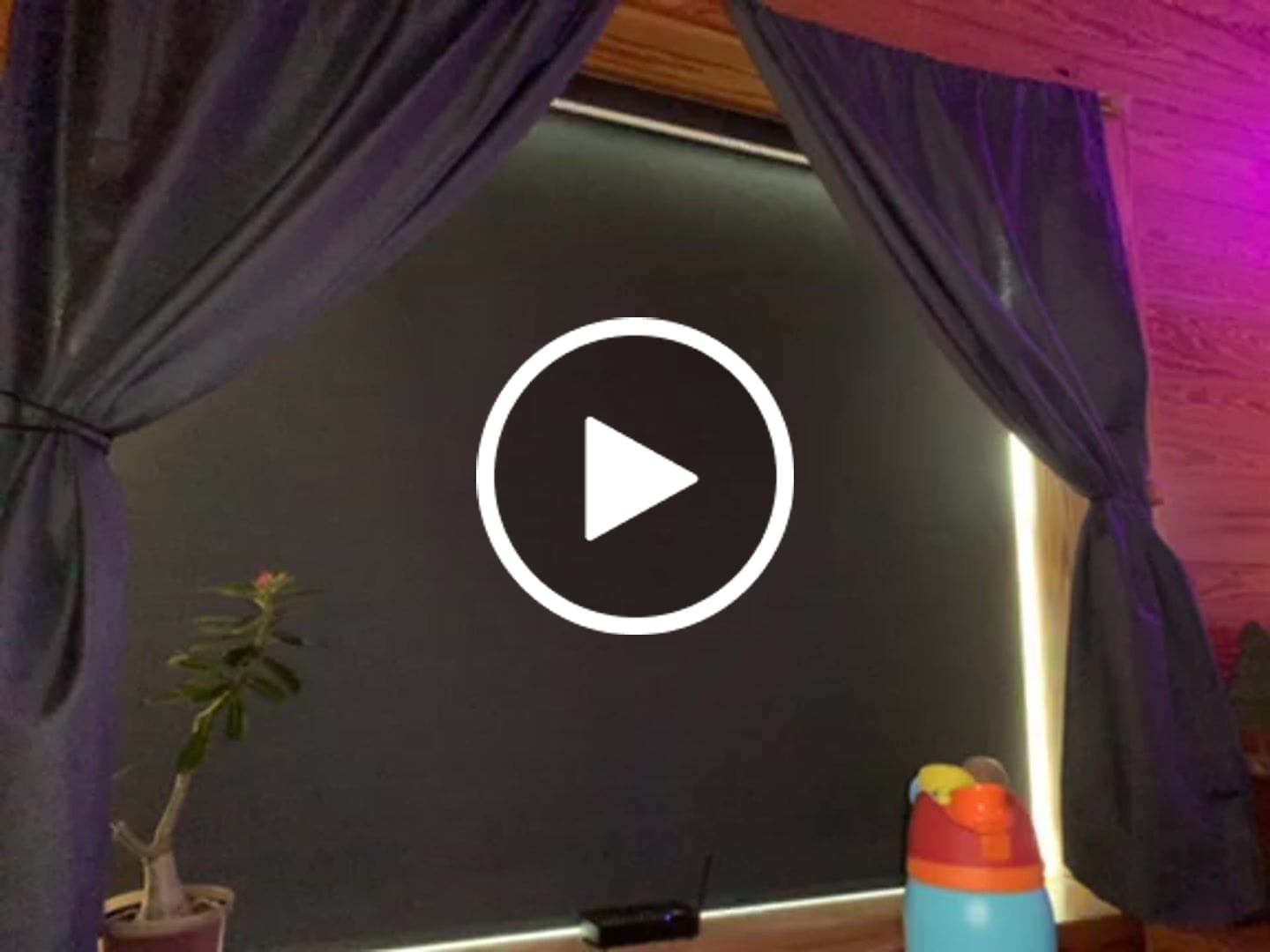 Customer video review of SmartWings Motorized Roller Shades 100% Blackout Eclipse