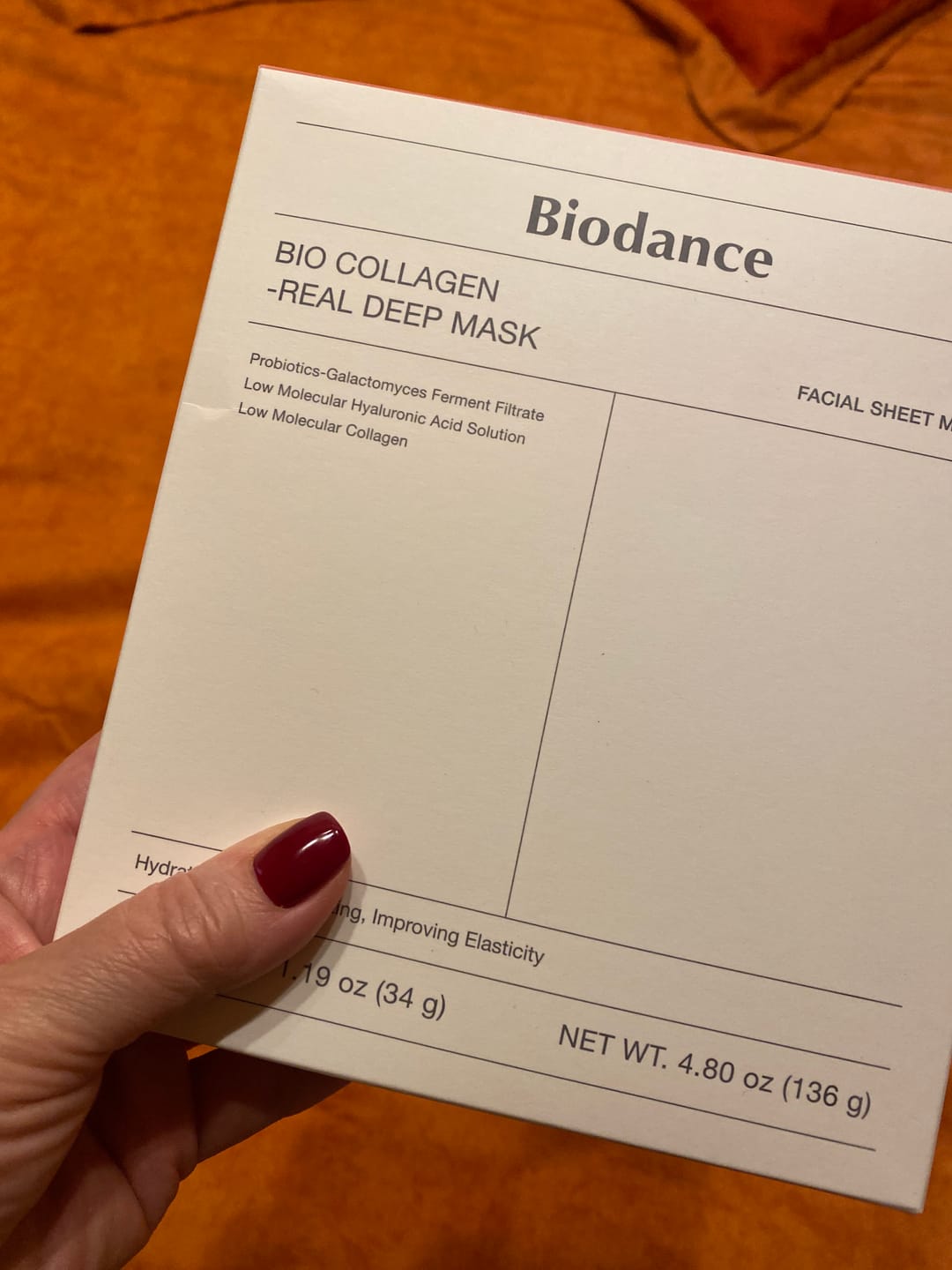 Customer photo review of Nakts hidrogela maska ar kolagēnu Biodance Bio-Collagen Real Deep Mask