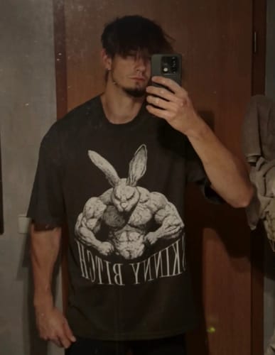 Customer photo review of washed t-shirt (skinny bitch)