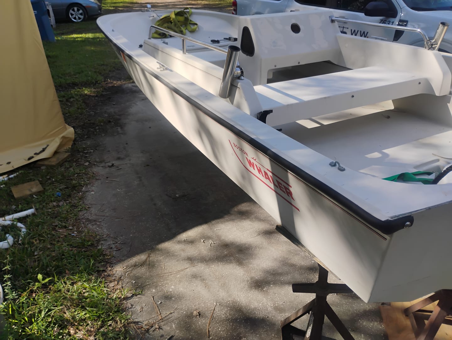 Customer photo review of Boston Whaler 3 Piece OEM Rub Rail - *Off White With Black Insert*  - Fits Classic 9' - 17'