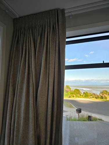 Customer photo review of SIROCCO Wide Width Linen Curtain Fabric - SUPER SALE
