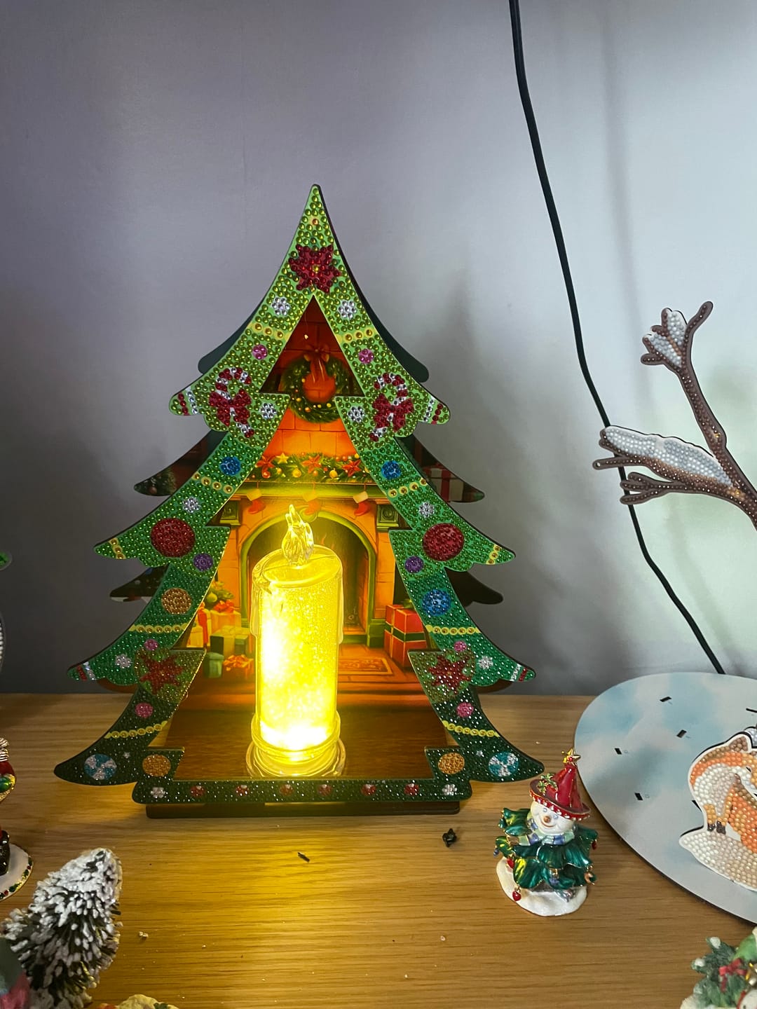 Customer photo review of "Christmas Tree" Crystal Art LED Candle 3D Decoration Kit