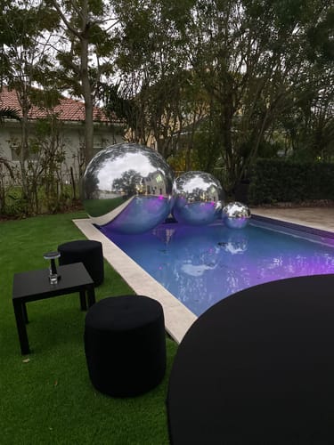 Customer photo review of Silver Inflatable Mirror Ball Reusable Big Bubble Balloon