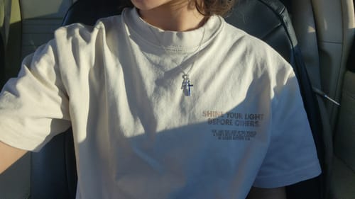 Customer photo review of Dual Cross Harmony Necklace