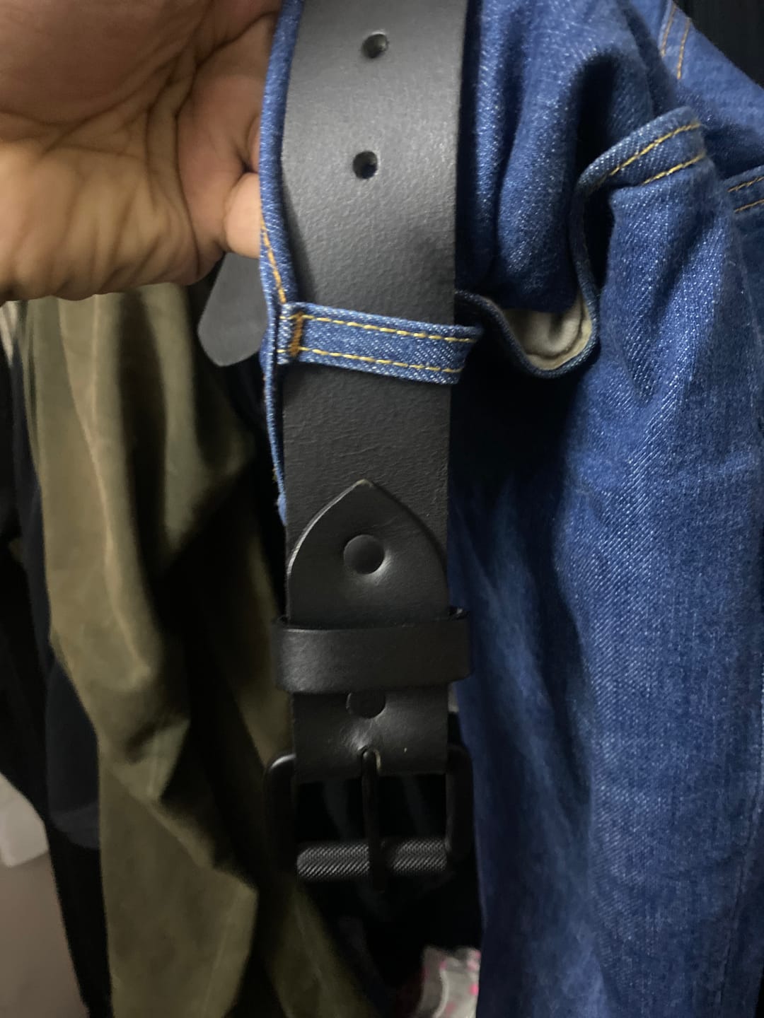 Customer photo review of belt - matt black single pin