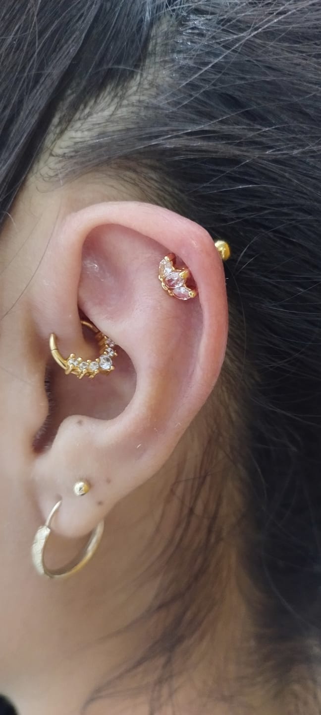 Customer photo review of Piercing Daith Queen Titanio