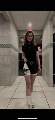 Customer photo review of Psalms 91:2 'Divine Strength' Women's Performance Shorts
