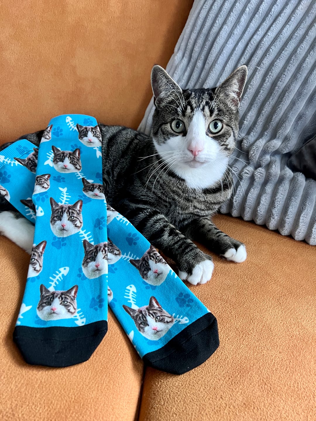 Customer photo review of Personalisierte Katzensocken