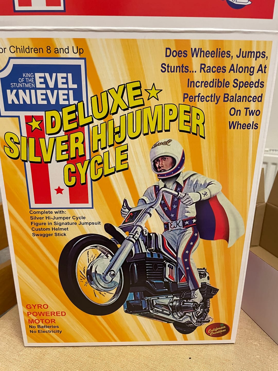 Customer photo review of Evel Knievel Deluxe Silver High Jumper Stunt Cycle