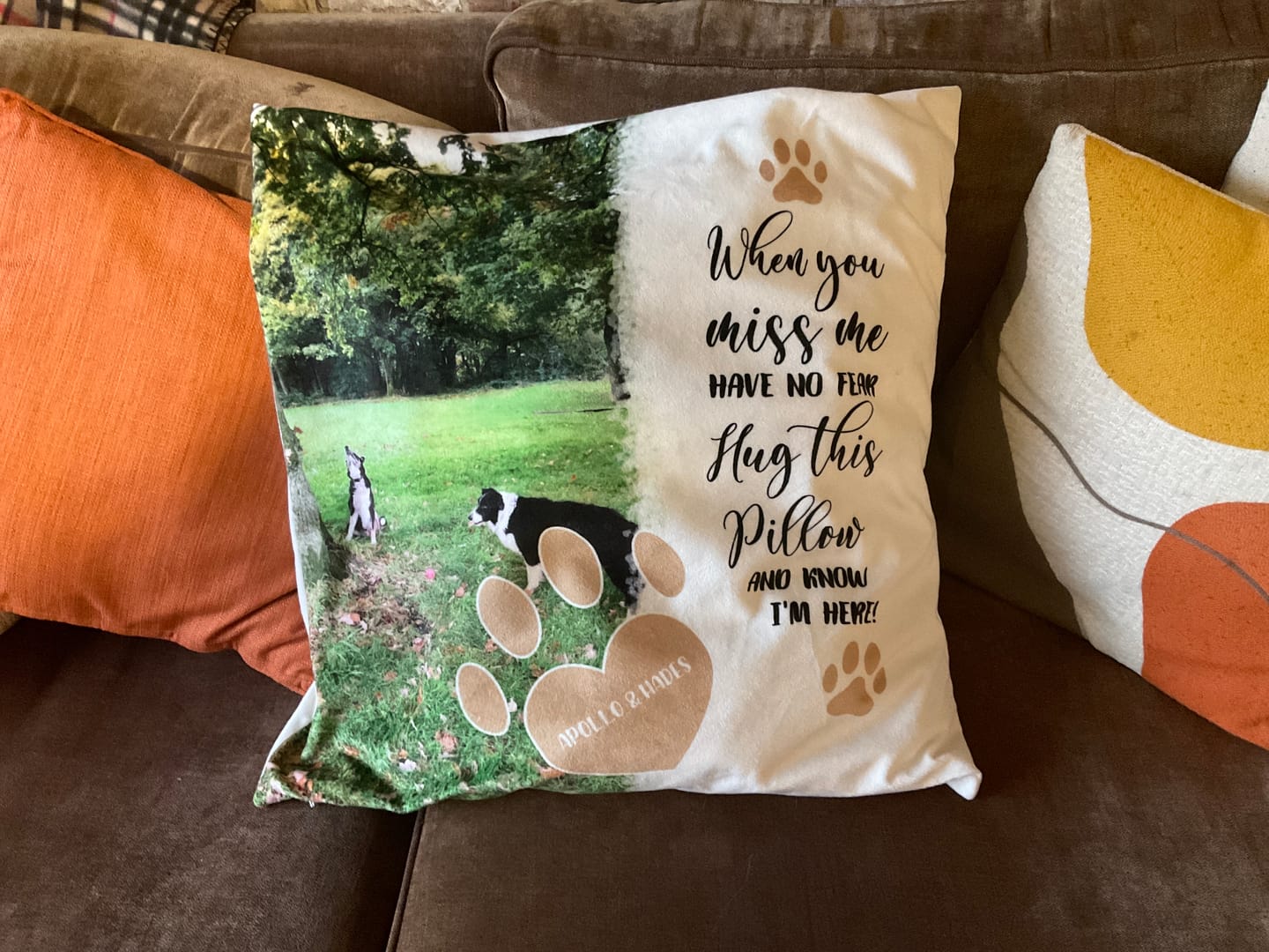 Customer photo review of When you miss me - Personalised Pillow