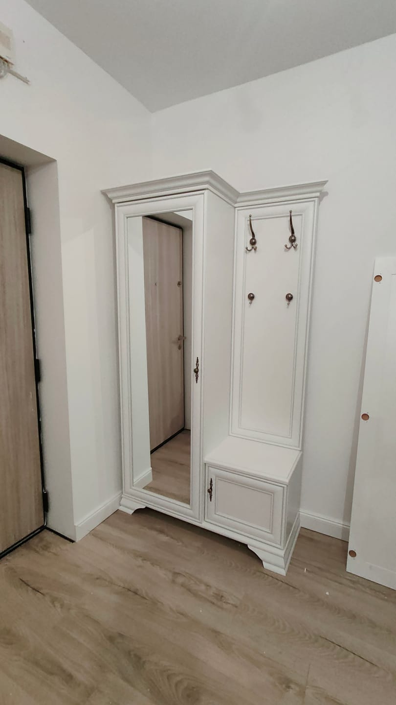 Customer photo review of Mobilier hol IDENTO, alb, PAL, cu oglinda pe partea stanga, 115x44x198 cm