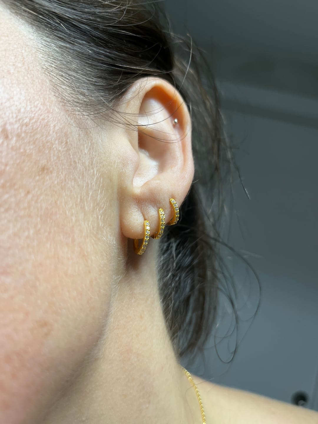 Customer photo review of Pendientes Triple Aros