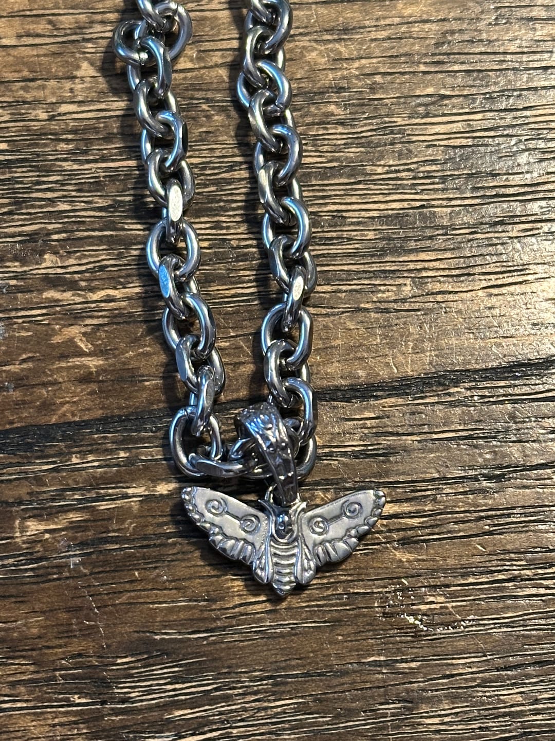 Customer photo review of MOTH PENDANT