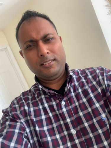Customer photo review of Burgundy Multi Gingham Cotton Stretch Long Sleeve Shirt