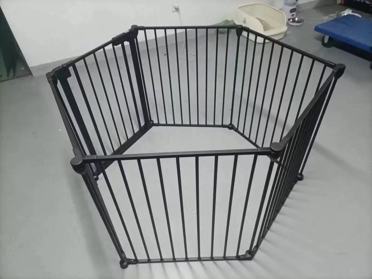 Customer photo review of FairyBaby 3/6/8-Panel Wall-Mount Baby Gate,White/Charcoal Gray