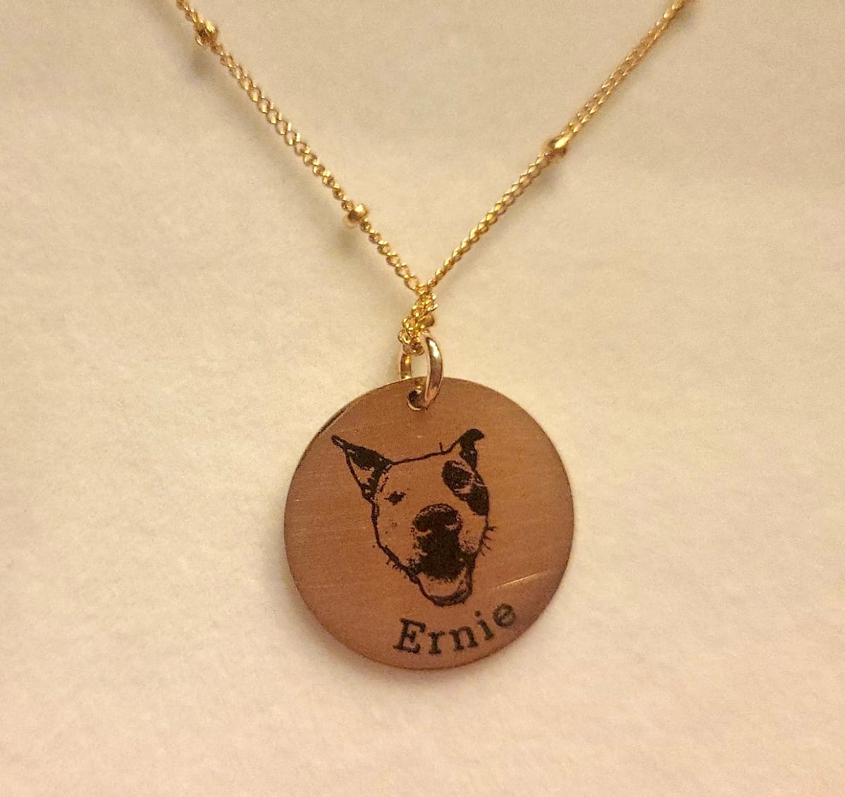 Customer photo review of Actual photo pet necklace personalized custom dog necklace or cat necklace