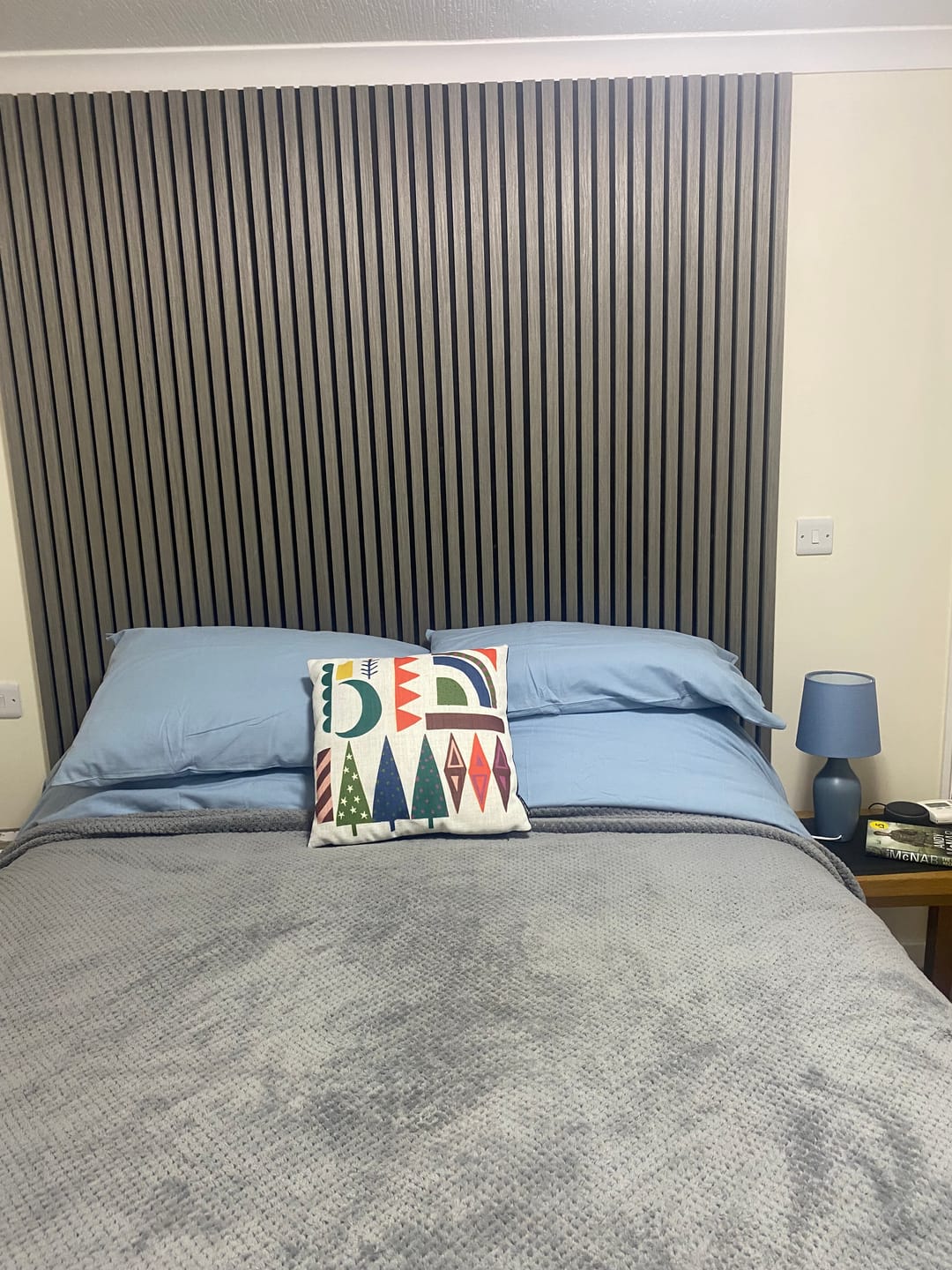 Customer photo review of Wooden Wall Panel | Grey Walnut | Premium 3-sided Wood Veneer