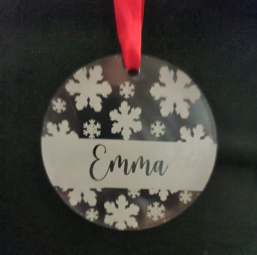 Customer photo review of Weihnachtsdeko mit Schneeflocken und Namen