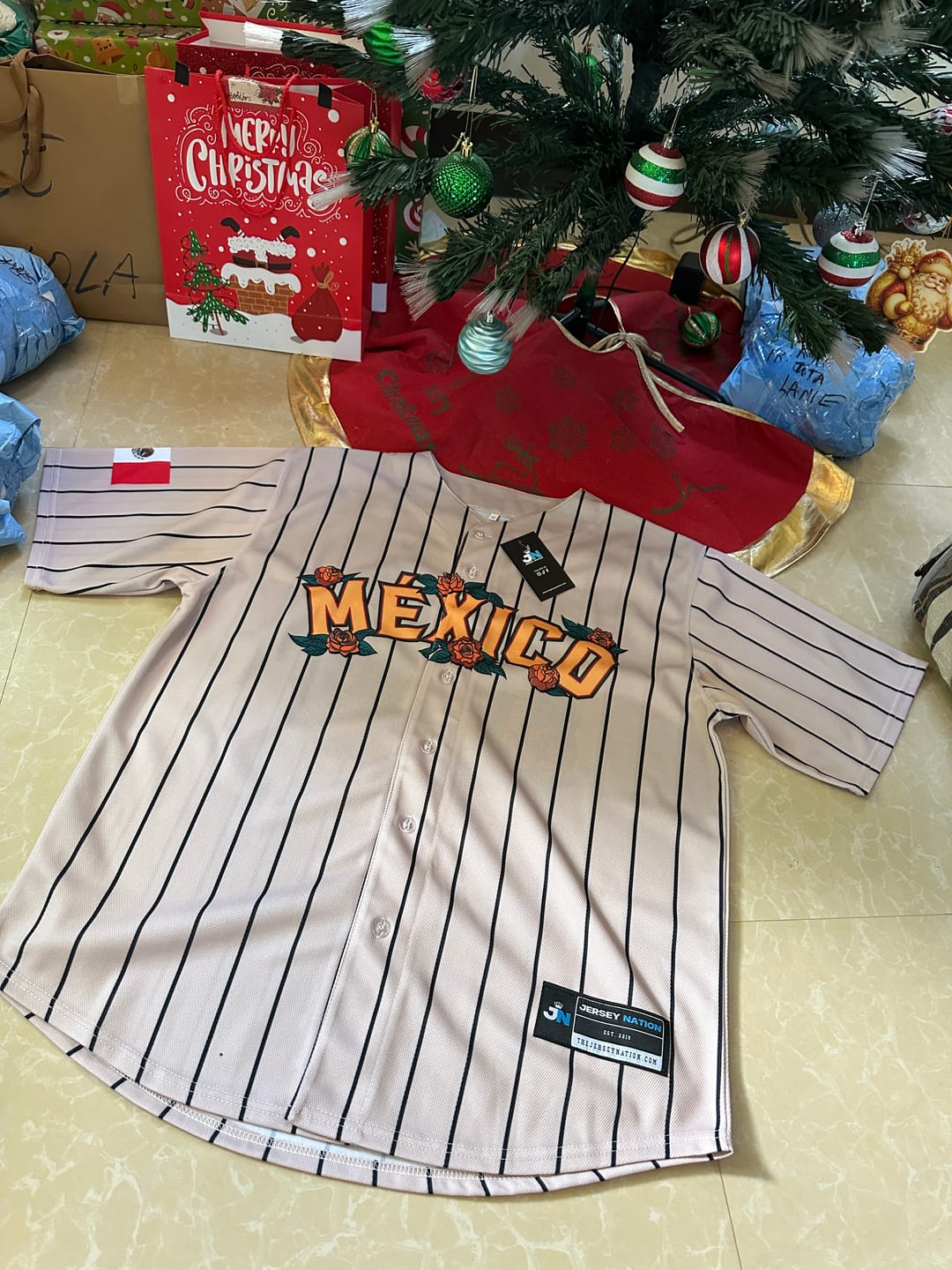 Customer photo review of Mexico Guadalupe Baseball Jersey