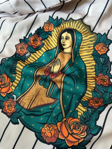 Customer photo review of Mexico Guadalupe Baseball Jersey